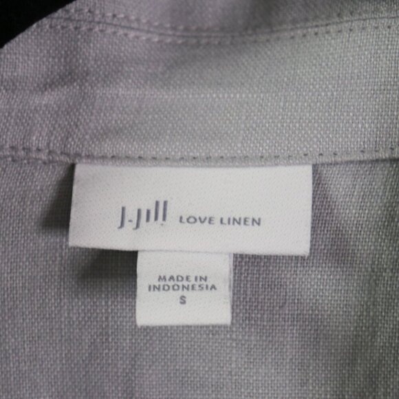 J. Jill Love Linen Artist Coat Jacket Tunic Women's Small Gray Pockets - Picture 2 of 16